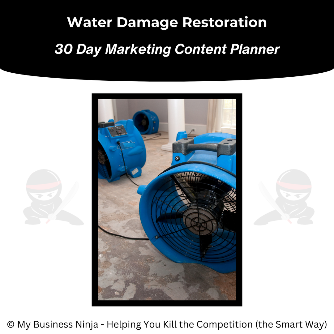 30 Day Marketing Content Planner (Core) - Water Damage Restoration