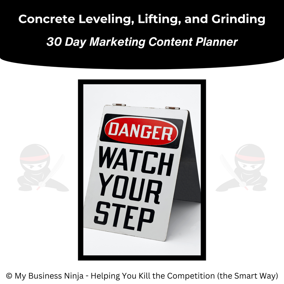 30 Day Marketing Content Planner (Core) - Concrete Leveling, Lifting and Grinding