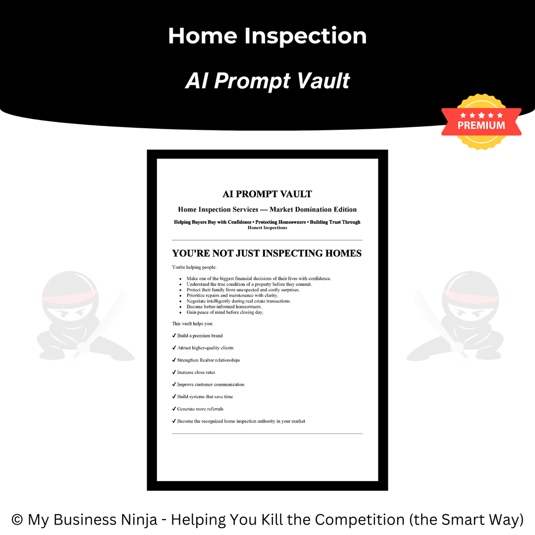 AI Prompt Vault (Premium) - Home Inspection
