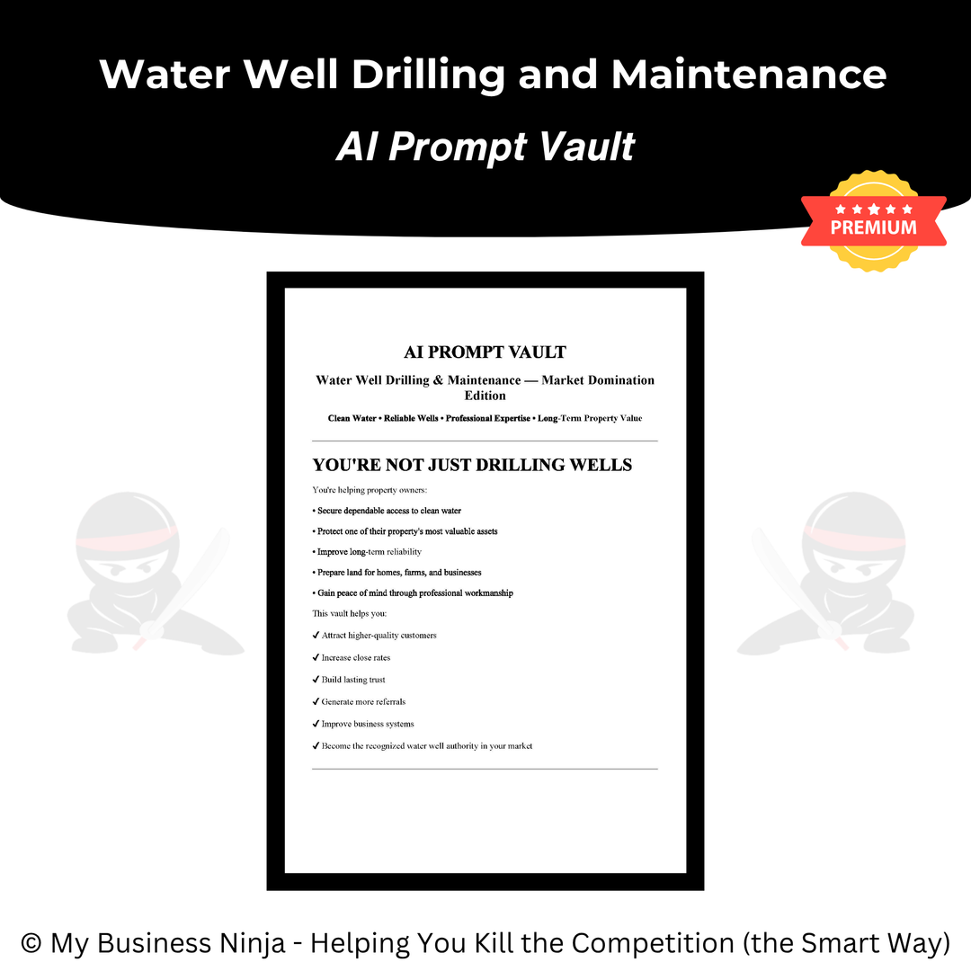 AI Prompt Vault (Premium) - Water Well Drilling and Maintenance