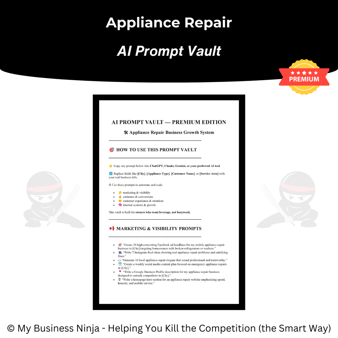 AI Prompt Vault (Premium) - Appliance Repair