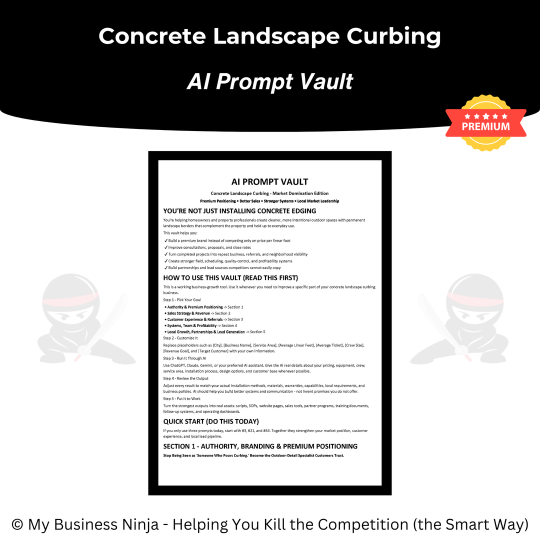 AI Prompt Vault (Premium) - Concrete Landscape Curbing