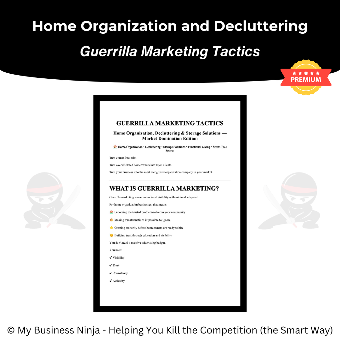 Guerrilla Marketing Tactics (Premium) - Home Organization, Decluttering and Storage Solutions