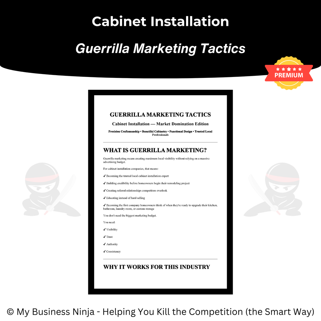 Guerrilla Marketing Tactics (Premium) - Cabinet Installation
