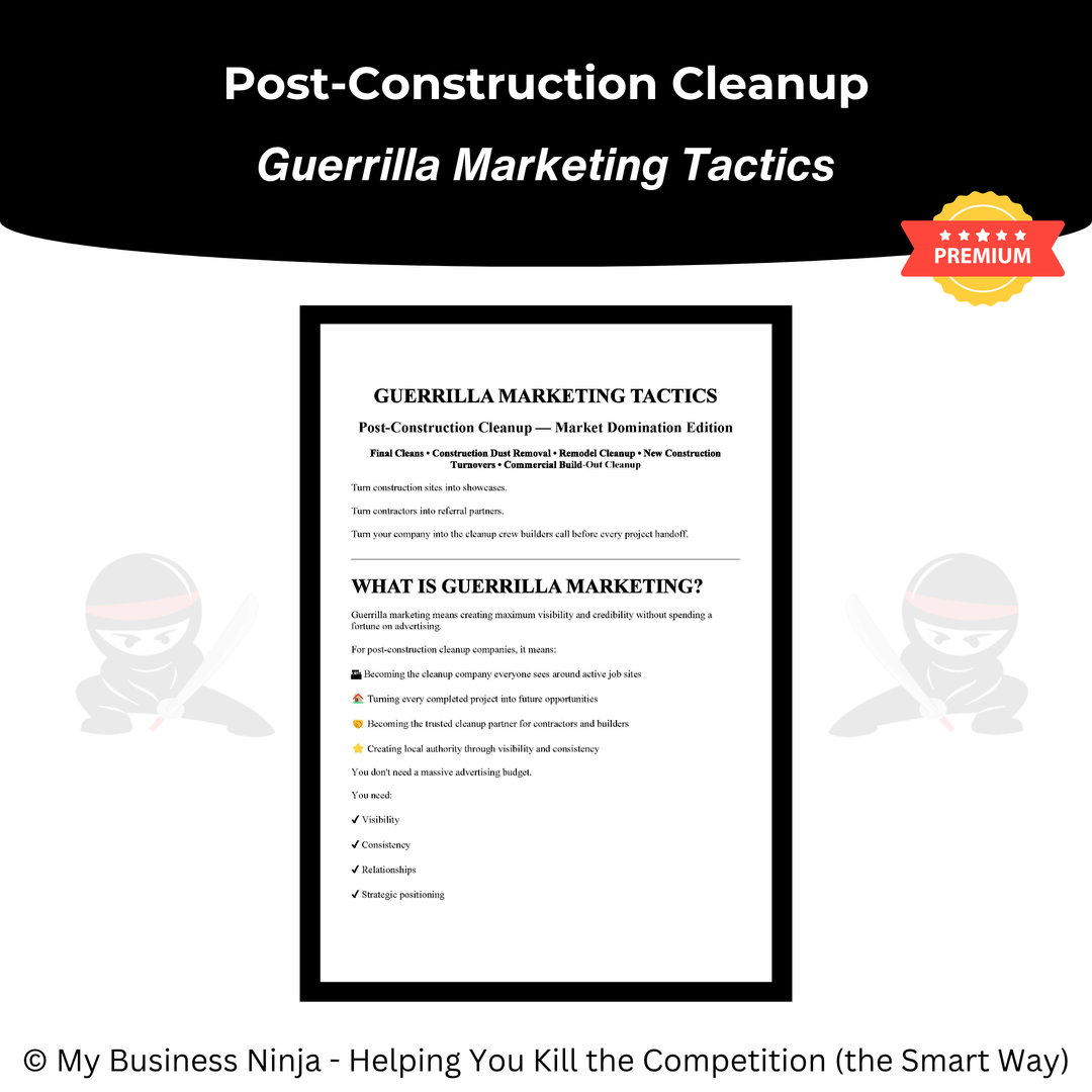 Guerrilla Marketing Tactics (Premium) - Post-Construction Cleanup