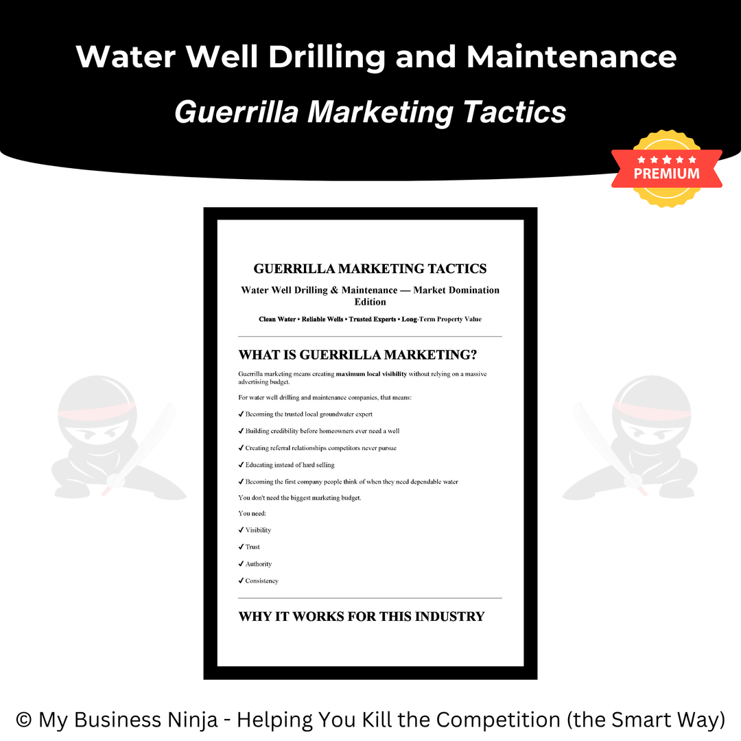 Guerrilla Marketing Tactics (Premium) - Water Well Drilling and Maintenance