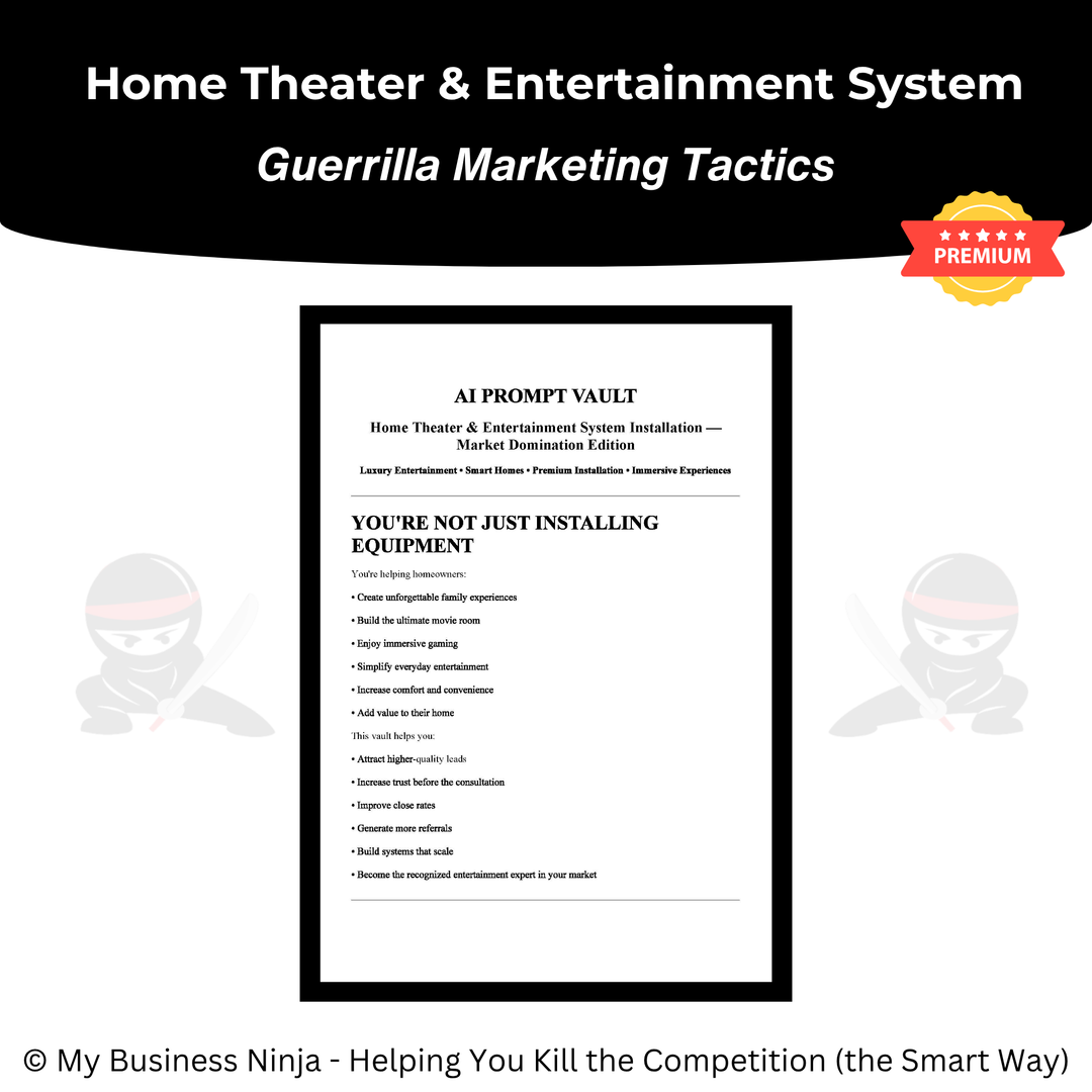 Guerrilla Marketing Tactics (Premium) - Home Theater and Entertainment System Installation