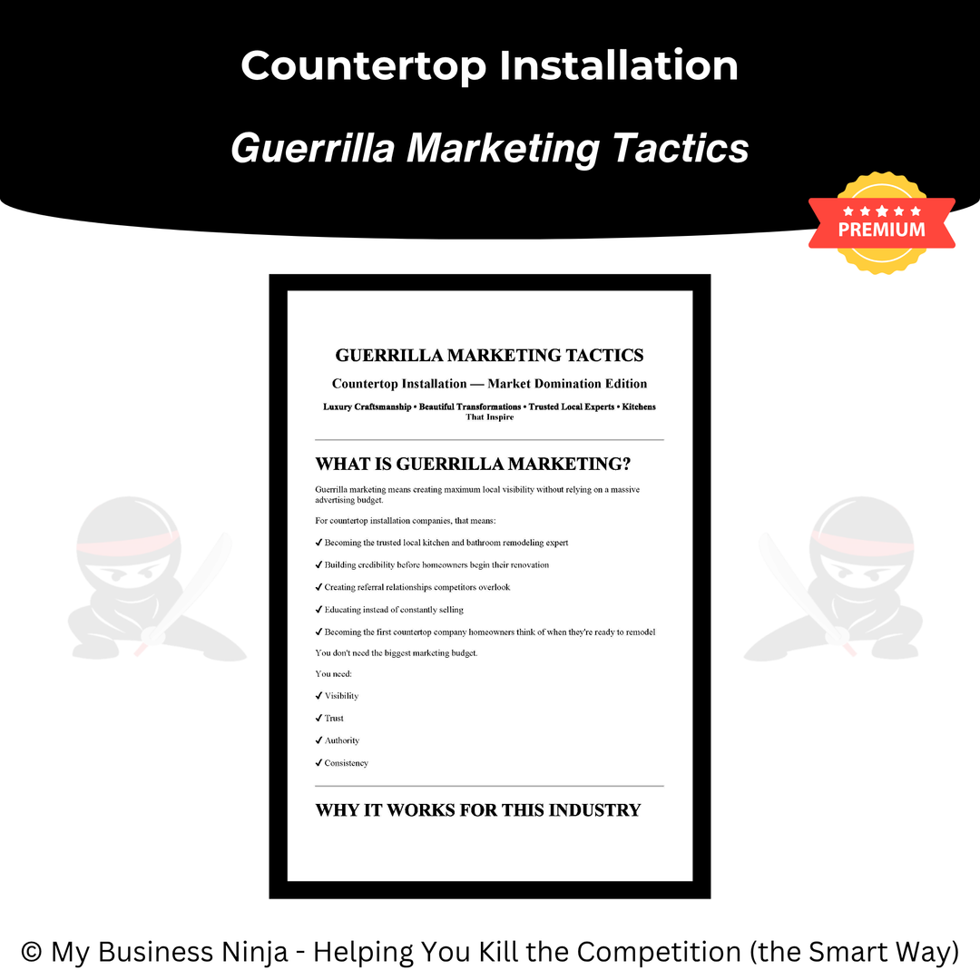 Guerrilla Marketing Tactics (Premium) - Countertop Installation