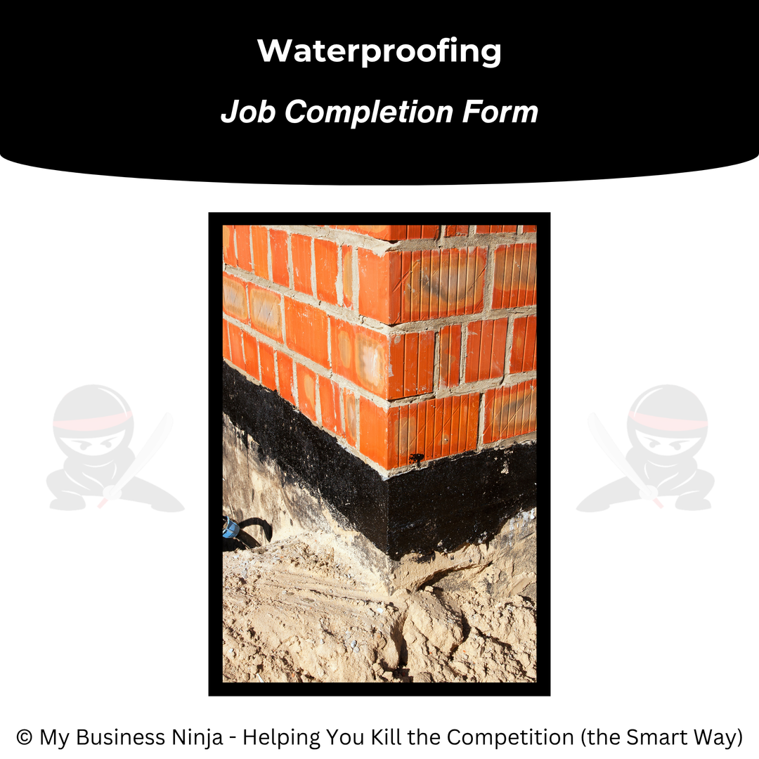 Job Complete Sign Waterproofing Job Completion Form | Close-Out & Sign-Off Template – My ...