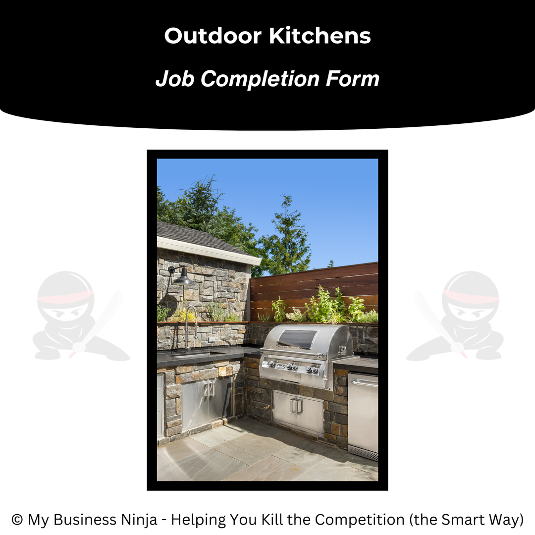 Job Completion Form (Core) - Outdoor Kitchen Design and Build