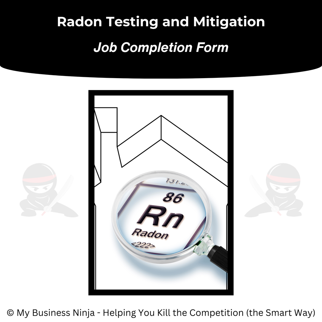 Job Completion Form (Core) - Radon Testing and Mitigation